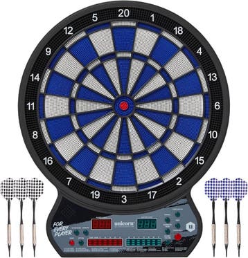 Unicorn Dartbord met LED | 46% korting | Retour deal, Sport en Fitness, Darts, Verzenden, Zo goed als nieuw, Dartbord met pijlen