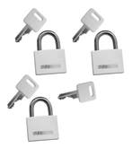 Set van 3 hangsloten (30 mm, wit, met 4 sleutels), Verzenden, Nieuw