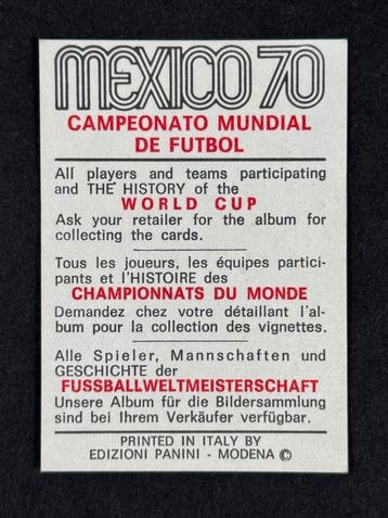 1970 Panini Mexico 70 World Cup, - Germany: Uwe Seeler - 1