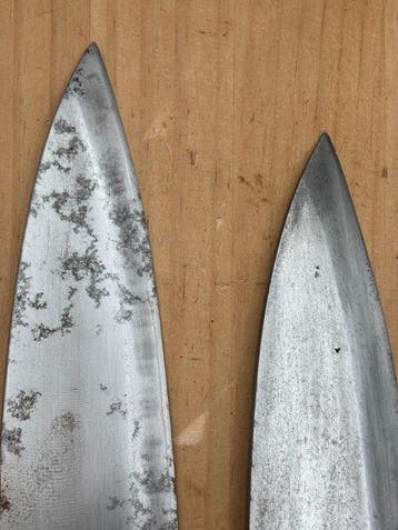 Damaged Japanese Kitchen Knives Set CA444– 5 Knives – Sakai