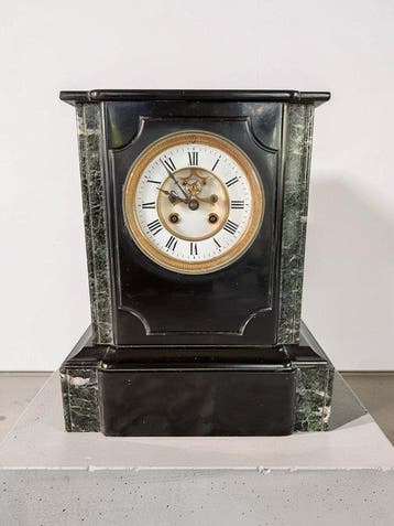 Pendule - Marmer, Glas - 1850-1900 - Pendel op sokkel