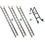 Solide dakladderset met nokhaak 9m, Ophalen of Verzenden, Nieuw, Ladder, 4 meter of meer