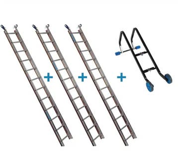 Solide dakladderset met nokhaak 9m, Ophalen of Verzenden, Ladder