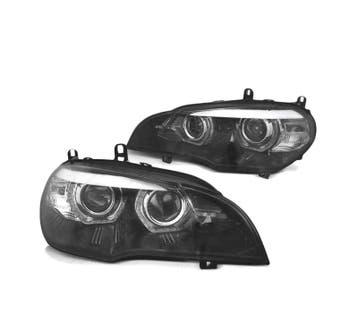PHARES POUR BMW X5 E70 07-10 ANGEL EYES 3D-DRL NOIR, Verzenden