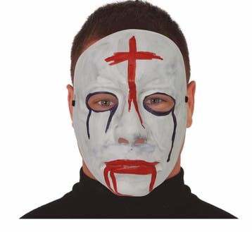 Rood Witte Halloween Masker Kruis, Hobby en Vrije tijd, Verzenden, Nieuw