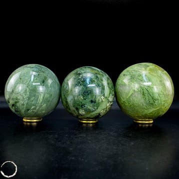 Exclusieve set van zeldzaam natuurlijke groene kwarts –