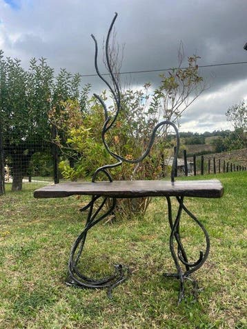 Tabouret - Fer forgé, Bois dur - Daniela Iraci