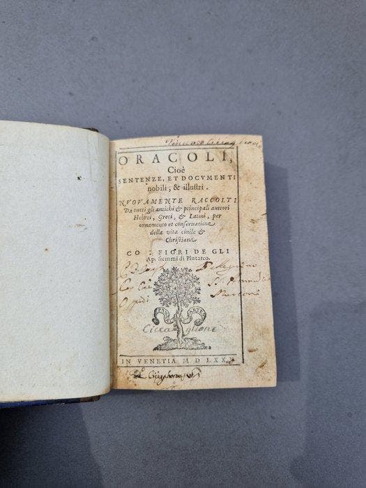 Autori vari - Oracoli cioè Sentenze et Documenti - 1574, Antiek en Kunst, Antiek | Boeken en Manuscripten