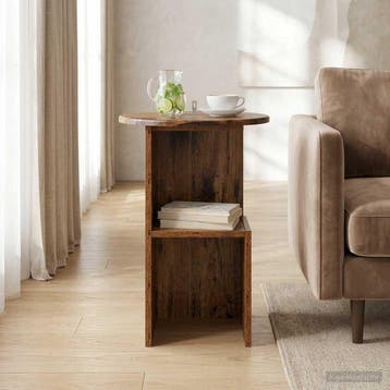 vidaXL Bijzettafel Oud hout Ø 39,5 x 55 cm Bewerkt hout, Huis en Inrichting, Verzenden, Nieuw