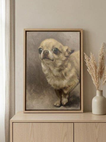 Cirezzi - Retrato al óleo de perro chihuahua curioso