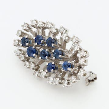Broche - 14 karaat Witgoud Diamant (Natuurlijk)