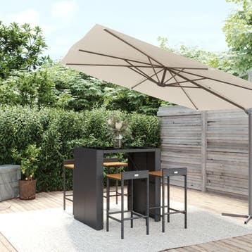 vidaXL 5-delige Tuinbarset poly rattan en massief acaciahout, Verzenden