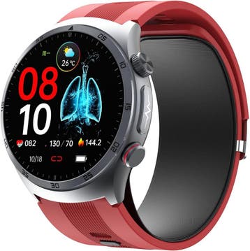 Smartwatch Zwart AMOLED - Tweede kansje voor sportievelingen, Handtassen en Accessoires, Smartwatches, Verzenden, Zwart, IOS, Zo goed als nieuw
