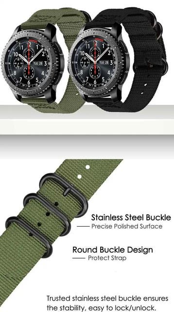 DrPhone Nylon Flex Strap - Nylon Horlogeband - 18mm - Zwarte, Verzenden, Nieuw