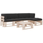 vidaXL 4-delige Loungeset pallet met kussens geïmpregneerd, Tuin en Terras, Verzenden, Nieuw, Loungeset