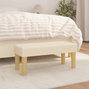 vidaXL Bankje 70x30x30 cm stof crèmekleurig, Verzenden, Nieuw