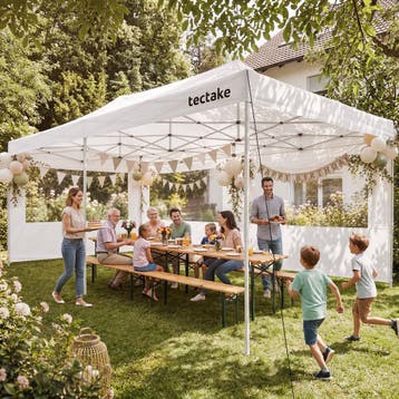 Opvouwbare paviljoen Viola 3x6 m, aluminium, 3 zijpanelen, Tuin en Terras, Verzenden, Nieuw