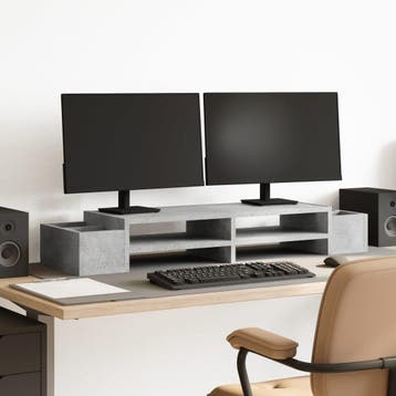 vidaXL Monitorstandaard met opbergruimte 100x27x15 cm hout, Verzenden