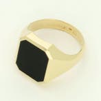 Bague - 14 carats Or jaune - Onyx.