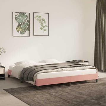 vidaXL Bedframe fluweel roze 160x200 cm, Verzenden