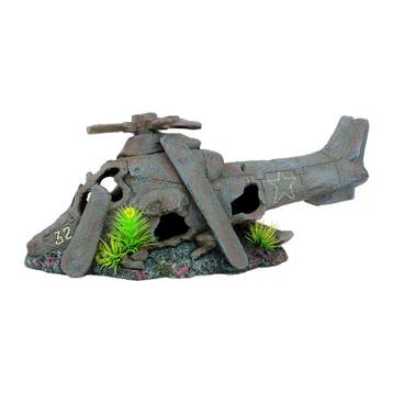 Neergestorte helicopter / Aquarium decoratie As-906, Verzenden, Gevuld zeewateraquarium