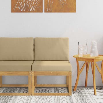 vidaXL Buiten bank set Wit en Beige 59 x 63 x 73 cm, Verzenden