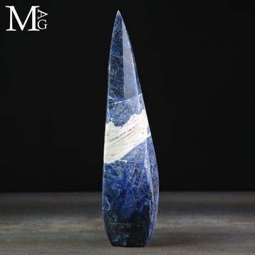 Diep indigo sodaliet - natuurlijke witte patronen Artistieke