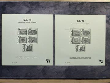 Italie 1976 - N° 2 cartons dexposition philatélique, Gestempeld