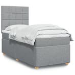 vidaXL Boxspring met matras stof lichtgrijs 80x200 cm, Verzenden, Nieuw