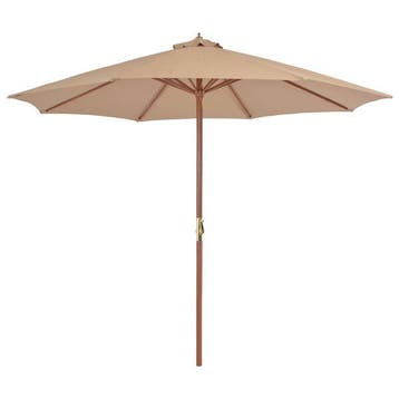 Parasol bois 300cm taupe - Seconde chance -34%, Verzenden