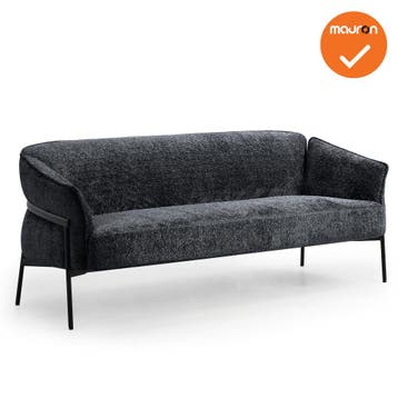 Luxe Designbank - Antraciet - 2-zits + armleuningen, Vergader- of Presentatieruimte, Ophalen of Verzenden, Nieuw zonder verpakking