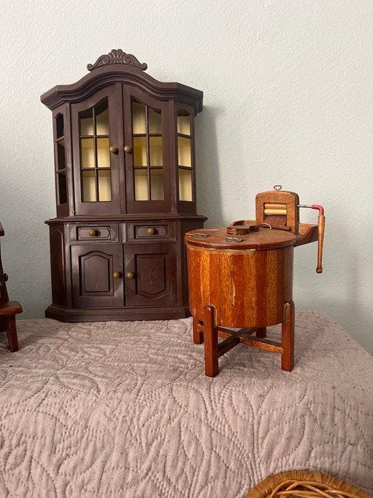 Figuur - 6 delige vintage poppenset (6) - Hout, Antiek en Kunst, Antiek | Speelgoed