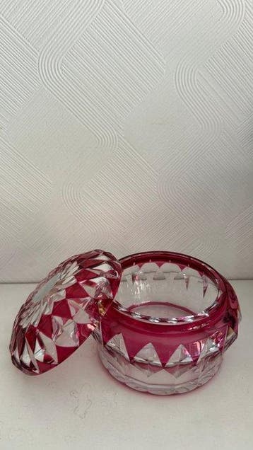 Val Saint Lambert - Boîte à bijoux - Cristal - Ruby Flash