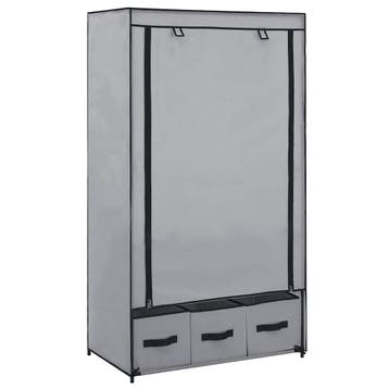 vidaXL Kledingkast 87x49x159 cm stof grijs, Huis en Inrichting, Kasten | Kleerkasten, Verzenden, Nieuw