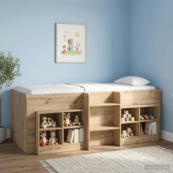 vidaXL Bedkast 2 st Artisanaal eiken 66 x 33 x 48 cm Bewerkt, Verzenden