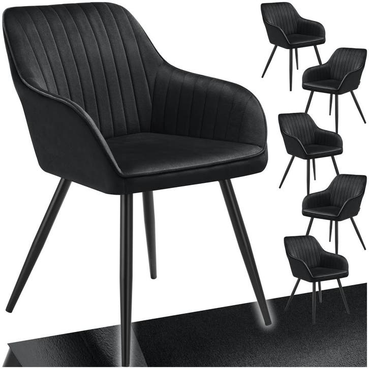 Stoel Marilyn, fluweeloptiek, gestikt, Maison & Meubles, Chaises, Envoi