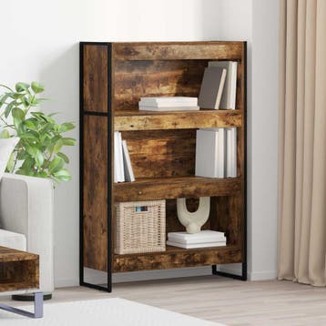 vidaXL Boekenkast 80 x 30 x 121 cm Bewerkt hout Rook Eik, Verzenden, Nieuw