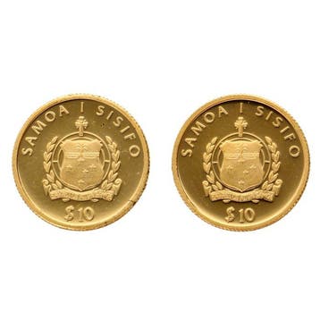 Samoa. 10 Tala 2003/2005 - John Paul II & Gandhi (2 stuks)