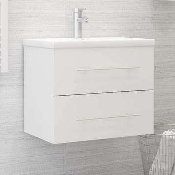 vidaXL Wastafelkast 60x38,5x48 cm bewerkt hout wit, Verzenden, Nieuw
