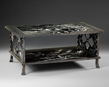 Schrijftafel  (bundai) - Gelakt hout, parelmoer (raden) -