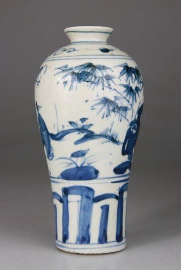 Vaas en porselein Bleu Blanc Meiping - Ming-stijl -, Antiek en Kunst