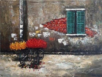 Nguyen Robert (1958) - Marchand de Fleurs 60 80 cm