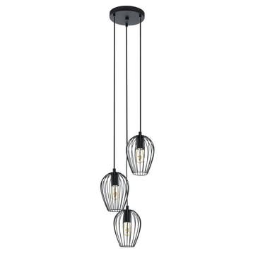EGLO Newtown Hanglamp - 3 Lichts - Zwart — Zeer goed, Verzenden
