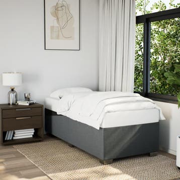 vidaXL Bedframe zonder matras 90x190 cm stof donkergrijs, Verzenden