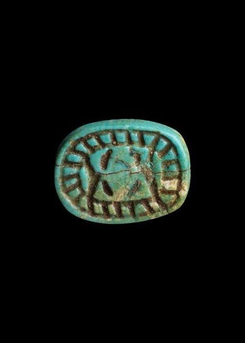 Oude Egypte, late periode Faience Scaraboid (Zonder