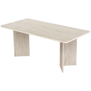Evila Elegant Dining Table, 180 X 90 X 75 Cm, Travertine, Verzenden, Nieuw, 150 tot 200 cm, Scandinavisch