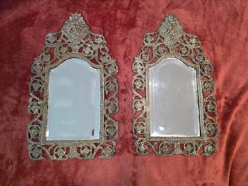 Miroir - Laiton - Paire de miroirs