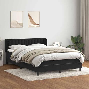 vidaXL Boxspring met matras fluweel zwart 160x210 cm, Verzenden, Nieuw