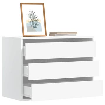 vidaXL Ladekast 80x41x58 cm bewerkt hout wit, Verzenden, Nieuw