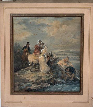 Auguste-Xavier Leprince (1799 –1826) - Pecheurs dans un